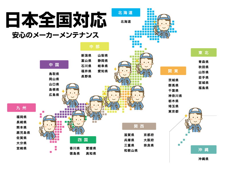 安心のメーカーメンテナンス